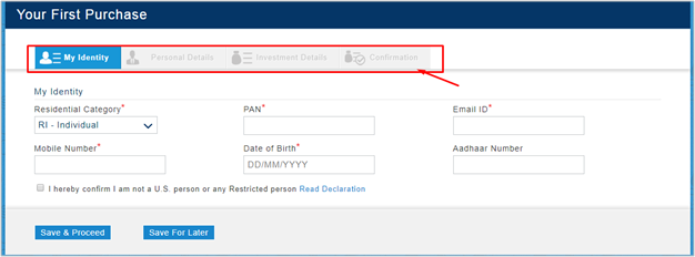 Register account with the mutual fund